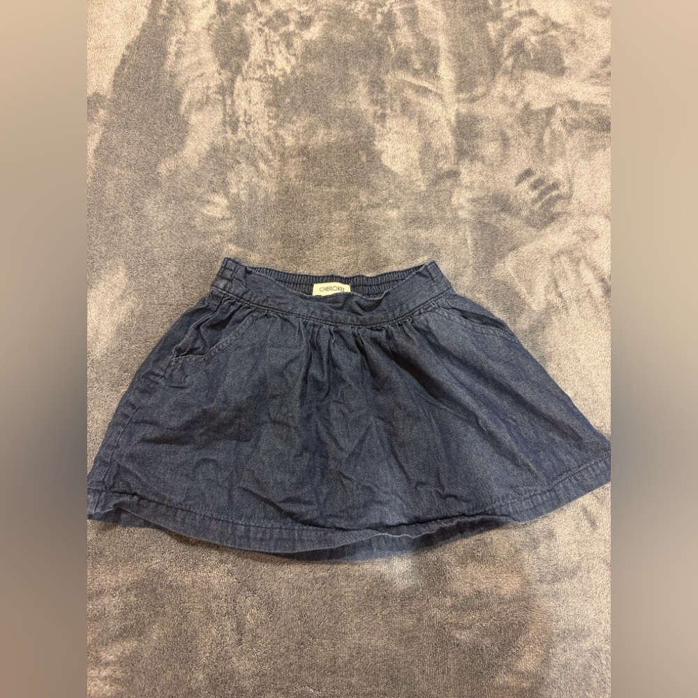 Cherokee Women's Denim Skater Skirt - Dark Blue